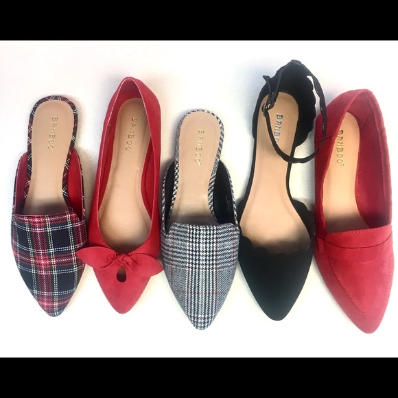 LAST PAIR! Red Tartan Plaid Mules Tweed Slip Ons - Picture 8 of 8